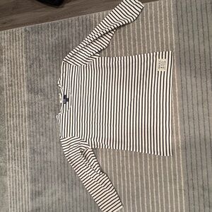 Ralph Lauren Navy & White Striped Long Sleeve Tee